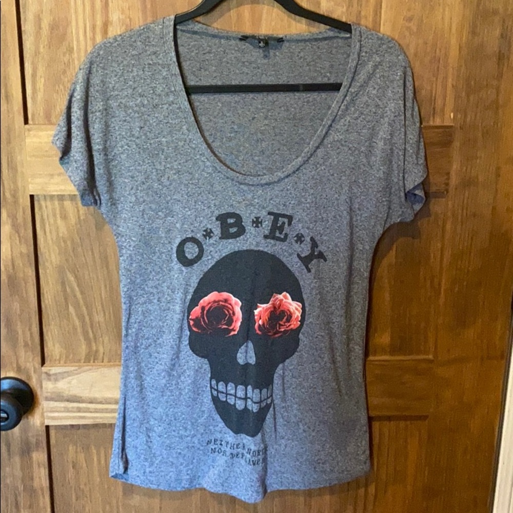 Low cut obey shirt